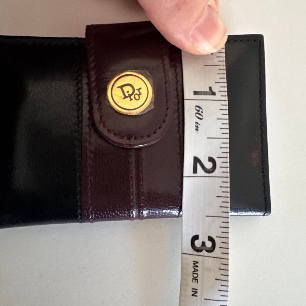 Vintage Christian Dior Leather Key Holder Card Case Compact Wallet New - Picture 6 of 6